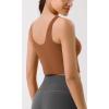 imageODODOS Cloud Feeling Tank Bra for Women U Back Wirefree Longline Sports Bra Yoga Crop TopCaramel