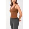 imageODODOS Cloud Feeling Tank Bra for Women U Back Wirefree Longline Sports Bra Yoga Crop TopCaramel