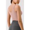 imageODODOS Cloud Feeling Tank Bra for Women U Back Wirefree Longline Sports Bra Yoga Crop TopDusty Pink
