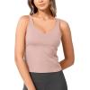 imageODODOS Cloud Feeling Tank Bra for Women U Back Wirefree Longline Sports Bra Yoga Crop TopDusty Pink