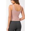 imageODODOS Cloud Feeling Tank Bra for Women U Back Wirefree Longline Sports Bra Yoga Crop TopDusty Pink