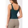 imageODODOS Cloud Feeling Tank Bra for Women U Back Wirefree Longline Sports Bra Yoga Crop TopForest Teal