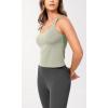 imageODODOS Cloud Feeling Tank Bra for Women U Back Wirefree Longline Sports Bra Yoga Crop TopLime Stone