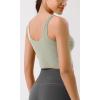 imageODODOS Cloud Feeling Tank Bra for Women U Back Wirefree Longline Sports Bra Yoga Crop TopLime Stone