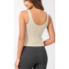 imageODODOS Cloud Feeling Tank Bra for Women U Back Wirefree Longline Sports Bra Yoga Crop TopOat Milk