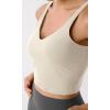 imageODODOS Cloud Feeling Tank Bra for Women U Back Wirefree Longline Sports Bra Yoga Crop TopOat Milk