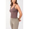 imageODODOS Cloud Feeling Tank Bra for Women U Back Wirefree Longline Sports Bra Yoga Crop TopPurple Taupe
