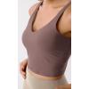 imageODODOS Cloud Feeling Tank Bra for Women U Back Wirefree Longline Sports Bra Yoga Crop TopPurple Taupe