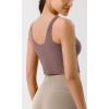 imageODODOS Cloud Feeling Tank Bra for Women U Back Wirefree Longline Sports Bra Yoga Crop TopPurple Taupe