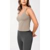 imageODODOS Cloud Feeling Tank Bra for Women U Back Wirefree Longline Sports Bra Yoga Crop TopShaker Beige