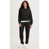imageODODOS Purevibe Cotton Oversized Sweatshirts Womens Crew Neck Long Sleeve Pullover Tops with Kangaroo PocketBlack