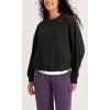 imageODODOS Purevibe Cotton Oversized Sweatshirts Womens Crew Neck Long Sleeve Pullover Tops with Kangaroo PocketBlack