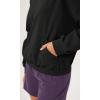 imageODODOS Purevibe Cotton Oversized Sweatshirts Womens Crew Neck Long Sleeve Pullover Tops with Kangaroo PocketBlack