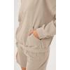 imageODODOS Purevibe Cotton Oversized Sweatshirts Womens Crew Neck Long Sleeve Pullover Tops with Kangaroo PocketPlaza Taupe