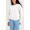 imageODODOS Purevibe Cotton Oversized Sweatshirts Womens Crew Neck Long Sleeve Pullover Tops with Kangaroo PocketWhite