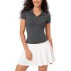 imageODODOS Cloud Feeling Short Sleeve Polo Shirts for Women Lightweight Buttery Soft Summer Tennis Golf TopsCharcoal