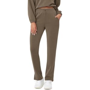 imageODODOS Womens Modal Soft SplitHem High Waist Pants with Pockets Adjustable Shockcord Casual Lounge PantsEspresso