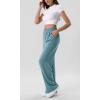 imageODODOS Chiffon Flowy Wide Leg Pants for Women Lightweight High Waist PullOn Pants with Pockets 27quot  29quot 31quot InseamBrittany Blue