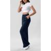 imageODODOS Chiffon Flowy Wide Leg Pants for Women Lightweight High Waist PullOn Pants with Pockets 27quot  29quot 31quot InseamDark Blue