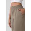 imageODODOS Chiffon Flowy Wide Leg Pants for Women Lightweight High Waist PullOn Pants with Pockets 27quot  29quot 31quot InseamDune