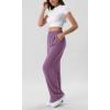 imageODODOS Chiffon Flowy Wide Leg Pants for Women Lightweight High Waist PullOn Pants with Pockets 27quot  29quot 31quot InseamPurple