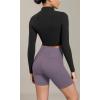imageODODOS Cloud Feeling Cross Waist Yoga Shorts with Pockets for Women 6quot Crossover High Waist Lounge Biker ShortsAsh Violet