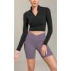 imageODODOS Cloud Feeling Cross Waist Yoga Shorts with Pockets for Women 6quot Crossover High Waist Lounge Biker ShortsAsh Violet