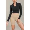 imageODODOS Cloud Feeling Cross Waist Yoga Shorts with Pockets for Women 6quot Crossover High Waist Lounge Biker ShortsBeige