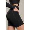 imageODODOS Cloud Feeling Cross Waist Yoga Shorts with Pockets for Women 6quot Crossover High Waist Lounge Biker ShortsBlack