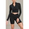 imageODODOS Cloud Feeling Cross Waist Yoga Shorts with Pockets for Women 6quot Crossover High Waist Lounge Biker ShortsBlack