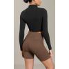 imageODODOS Cloud Feeling Cross Waist Yoga Shorts with Pockets for Women 6quot Crossover High Waist Lounge Biker ShortsBrunette