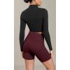 imageODODOS Cloud Feeling Cross Waist Yoga Shorts with Pockets for Women 6quot Crossover High Waist Lounge Biker ShortsBurgundy