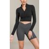 imageODODOS Cloud Feeling Cross Waist Yoga Shorts with Pockets for Women 6quot Crossover High Waist Lounge Biker ShortsCharcoal