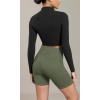 imageODODOS Cloud Feeling Cross Waist Yoga Shorts with Pockets for Women 6quot Crossover High Waist Lounge Biker ShortsDark Olive