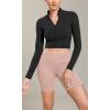 imageODODOS Cloud Feeling Cross Waist Yoga Shorts with Pockets for Women 6quot Crossover High Waist Lounge Biker ShortsDusty Pink