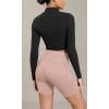 imageODODOS Cloud Feeling Cross Waist Yoga Shorts with Pockets for Women 6quot Crossover High Waist Lounge Biker ShortsDusty Pink
