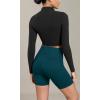 imageODODOS Cloud Feeling Cross Waist Yoga Shorts with Pockets for Women 6quot Crossover High Waist Lounge Biker ShortsForest Teal