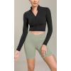 imageODODOS Cloud Feeling Cross Waist Yoga Shorts with Pockets for Women 6quot Crossover High Waist Lounge Biker ShortsLime Stone