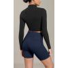 imageODODOS Cloud Feeling Cross Waist Yoga Shorts with Pockets for Women 6quot Crossover High Waist Lounge Biker ShortsNavy