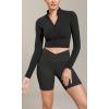 imageODODOS Cloud Feeling Cross Waist Yoga Shorts with Pockets for Women 6quot Crossover High Waist Lounge Biker ShortsOnyx Black Grey