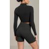 imageODODOS Cloud Feeling Cross Waist Yoga Shorts with Pockets for Women 6quot Crossover High Waist Lounge Biker ShortsOnyx Black Grey