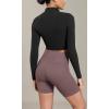 imageODODOS Cloud Feeling Cross Waist Yoga Shorts with Pockets for Women 6quot Crossover High Waist Lounge Biker ShortsPurple Taupe
