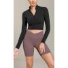 imageODODOS Cloud Feeling Cross Waist Yoga Shorts with Pockets for Women 6quot Crossover High Waist Lounge Biker ShortsPurple Taupe