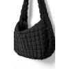imageODODOS Quilted Carryall Tote Bag for Women Crossbody Large Hobo Lightweight Padding Shoulder BagBlack