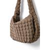 imageODODOS Quilted Carryall Tote Bag for Women Crossbody Large Hobo Lightweight Padding Shoulder BagBrown