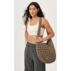 imageODODOS Quilted Carryall Tote Bag for Women Crossbody Large Hobo Lightweight Padding Shoulder BagBrown