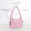 imageODODOS Quilted Carryall Tote Bag for Women Crossbody Large Hobo Lightweight Padding Shoulder BagFragrant Lilac