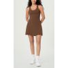 imageODODOS Womens Cloud Feeling Racerback Tennis Dress with Separate Shorts and Built in Bra Mini Tank DressBrunette