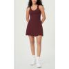 imageODODOS Womens Cloud Feeling Racerback Tennis Dress with Separate Shorts and Built in Bra Mini Tank DressBurgundy