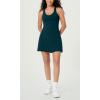 imageODODOS Womens Cloud Feeling Racerback Tennis Dress with Separate Shorts and Built in Bra Mini Tank DressForest Teal
